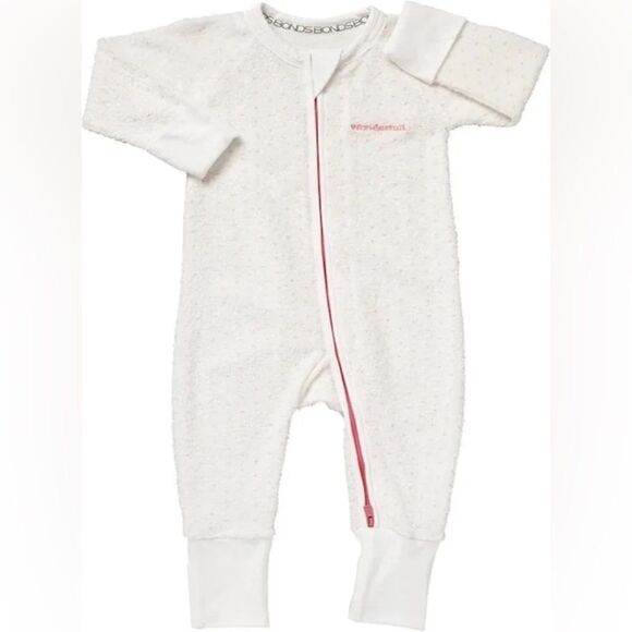 Bonds‎ poodlette zip wonderssuit pink polkadot size 18 to 24 MONTHS NWT - Picture 1 of 4